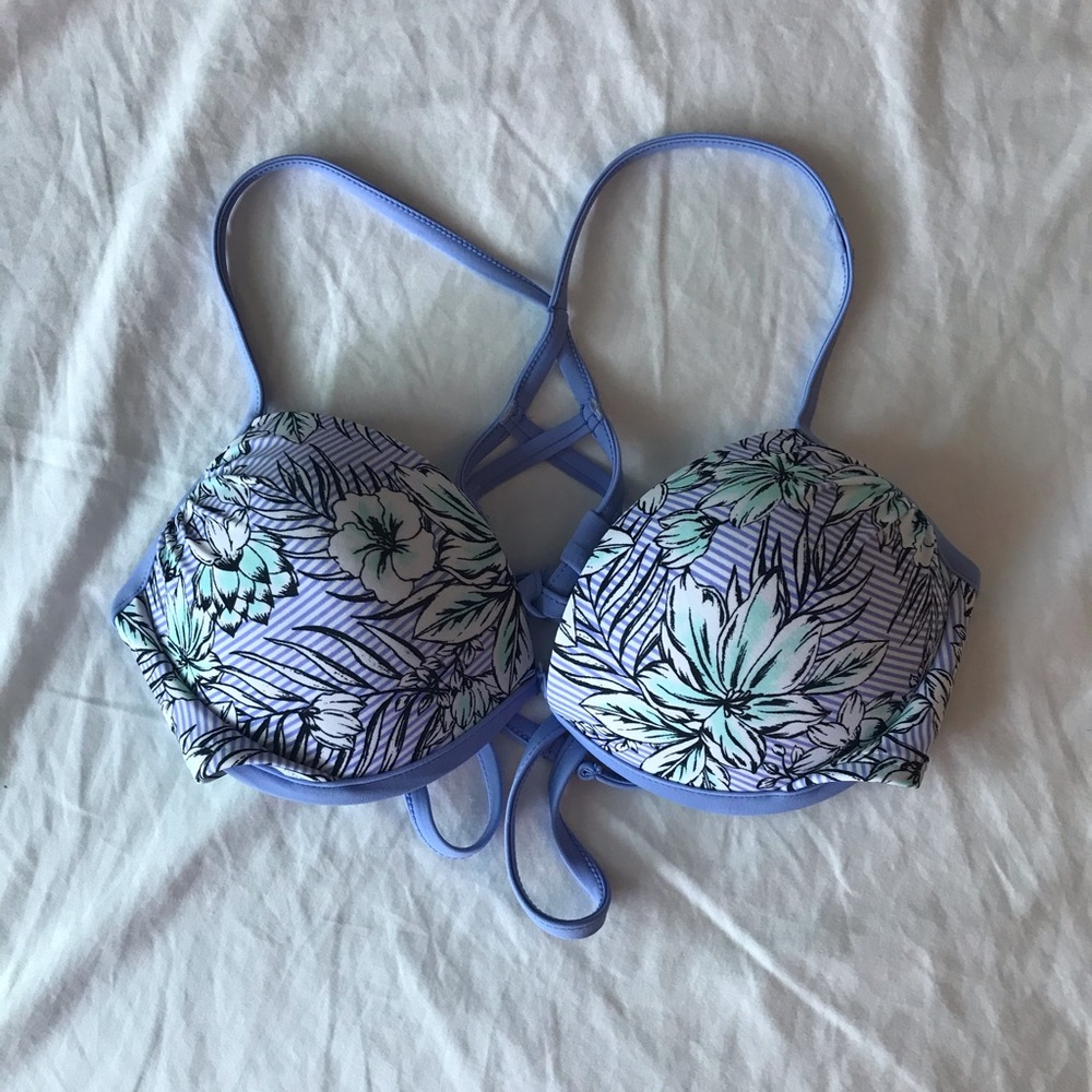 Violet strappy bikini top